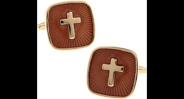 Gouden kruis manchetknopen