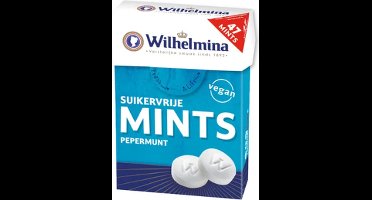 Wilhelmina Mints suikervrij pepermunt - frisse vegan smaak - 20x30gr