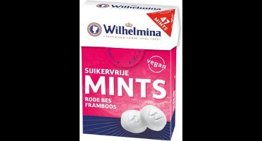 Wilhelmina Mints suikervrij - met zoetstoffen - Framboos Rode Bes (20x30gr)