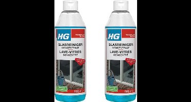 HG glasreiniger concentraat + Gratis KD spons - 2 stuks