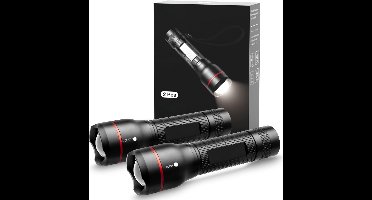Core® Zaklamp op batterijen - Zaklamp - Zaklampen - Zwart -‎10x 4 x 14cm; 260 g