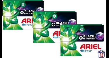 Ariel 4in1 Wasmiddel Pods Revitablack - 3 x 15 stuks - Voordeelverpakking