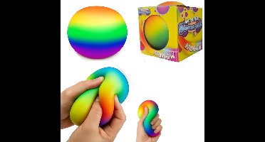 Squishy Regenboog Stressbal - Fidget Toys - 1 exemplaar - Knijpbal voor de hand - 10 cm - Rek - Strek - Knijp - Sensorisch speelgoed