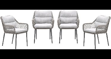 Garden Impressions Toledo tuinstoelen set van 4 taupe