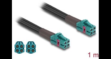 Delock Cable Mini FAKRA Z jack quad to Mini FAKRA Z jack quad B-Type