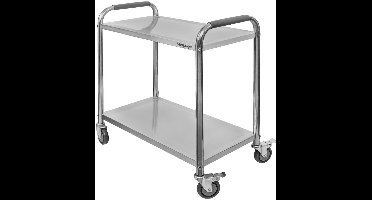 Mega-M SERVEERWAGEN STANDARD – 75x40x90 cm – RVS – 2 Planken – Comfortabel en Duurzaam