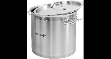 Mega-M PRO Hoge Gastronomische Pan 17 L – Hoogwaardig RVS met Gepolijste Rand – Duurzaam en Functioneel