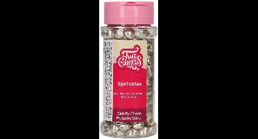 FunCakes Suikerdecoraties - Choco Dragees - Metallic Zilver - 80g - Eetbare Taartdecoratie