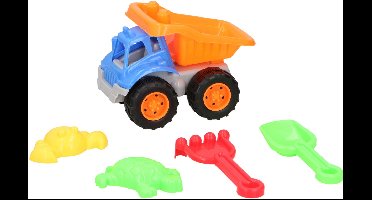 Eddy Toys Zandwagen Set 5 Stuks - Zandwagen Speelgoed met Truck en Vormen - Zandtruck Speelgoed voor Strand of Zandbak - Kiepwagen Speelgoed voor Buiten - Multicolor