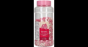 FunCakes Suikerdecoraties - Hartjes Roze-Wit - 450g - Eetbare Taartdecoratie