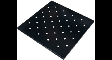 Mega-M Professioneel RACK Legbord 1U - 19 Inch - 48,5x65 cm - Geperforeerd Staal - Voor 1000 mm Diepe Serverkasten - Zwart - 4-punts Bevestiging