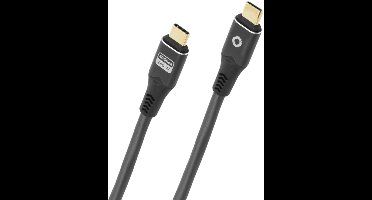 Oehlbach D1C9369 USB-C-kabel USB-C stekker 2 m Antraciet Afscherming gevlochten, 8K UHD