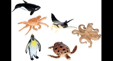 Eddy Toys Oceaan Dieren Speelset - Zee Dieren Speelset met 6 Realistische Zeedieren - Oceaan Speelgoed Kinderen vanaf 3 Jaar - Educatief Dieren Speelset Oceaan voor Fantasievol Spel