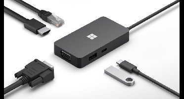 Microsoft Surface USB-C Travel Hub - Dockingstation - HDMI & VGA - USB-A - Gigabit Ethernet