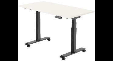 Euroseats Elektrisch Bureau - verstelbaar, opklapbaar en verrijdbaar - 160x80 cm - Zwart frame - Wit
