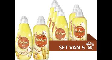 Robijn Perfect Match Wasmiddel en Wasverzachter Pakket - Zwitsal - 5 stuks - (60 Wasbeurten) - Voordeelverpakking