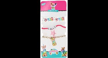 Totum Armband Rainbow Pets Meisjes Wit/roze/goud 3-delig