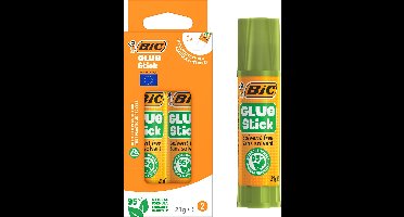 BIC ECOlutions Lijmstift 21g - 2 Stuks - 95% Natuurlijk - Hobbylijm Papier Karton Foto