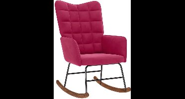 vidaXL - Schommelstoel - fluweel - wijnrood