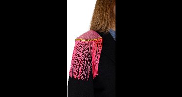 Epauletten shiny pink franjes