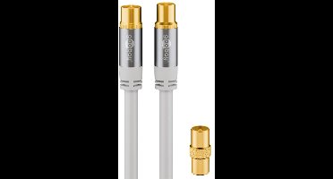 Goobay IEC (m) - IEC (v/m) coaxkabel | recht | verguld | wit | 3 meter