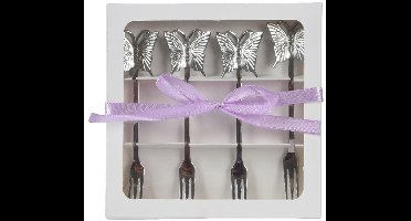 Decoris Gebaksvorkset 4 delig RVS L15cm zilver
