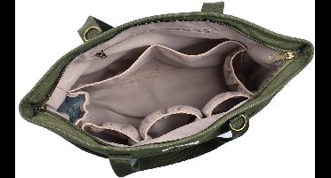 Béaba Luiertas Madrid – Verzorgingstas met 11 Vakken – Inclusief Verschoningsmatje & Isothermisch Vak - Beige - 22L Tote Bag - Lichen/Seagrass (Kaki)