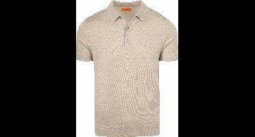 Suitable Polo Merinowol Beige - Maat L - Heren - Polo shirt Heren met Korte mouw