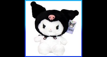 Kuromi (Zwart) Hello Kitty Fluffy Pluche Knuffel 35 cm