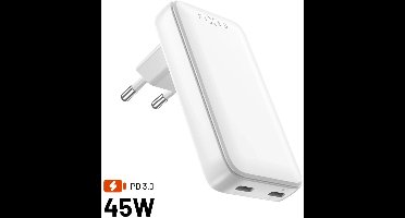 FIXED FIXCG45S-2C-WH oplader voor mobiele apparatuur Universeel Wit AC Snel opladen Binnen