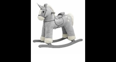 Bino schommel eenhoorn met geluidsfunctie , speelgoed voor kinderen vanaf 3 jaar (hobbelpaard hobbel paard schommelpaard zadel en handgrepen, traint balans