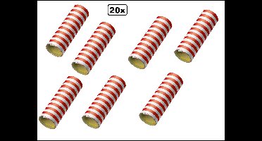 20x Serpentine rollen rood-wit - papier - Versiering Carnaval Decoratie Optocht Serpetine Feest