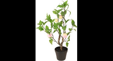 Kunstmatige perzikboom met 4 vruchten, decoratief, H53cm