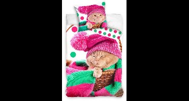 Dreamee Dekbedovertrek kitten 140 x 200 cm 70 x 90 cm - Katoen