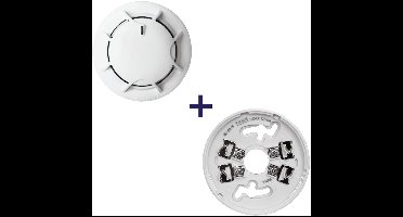 Aritech - Kidde NC-DPO-W + NC-DB-W - Optische Rookmelder met Wisselcontact voor Alarmsystemen - Montagevoet