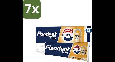 7 x Fixodent - Kleefpasta - Plus - Krachtige Hechting - 40 g - Kleefpasta Kunstgebit - Kunstgebit Hechting - Kunstgebit Fixatie - Kunstgebit Kleefpasta - Kunstgebit Comfort