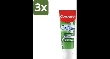 3 x Colgate Tandpasta Triple Action Extra Fresh 75 ml - Tandpasta - Gaatjes - Tanden - Frisse Adem - Mondverzorging