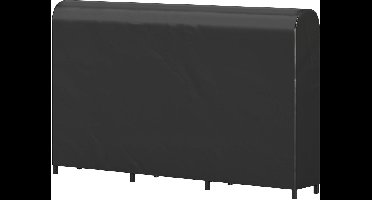 Houtrek – Houtopslag – Brandhoutrek – Buitenhaardrek – Houtbewaarrek – Zwart – 199x30x121 cm – Waterdichte hoes – Max. 300 kg draagvermogen
