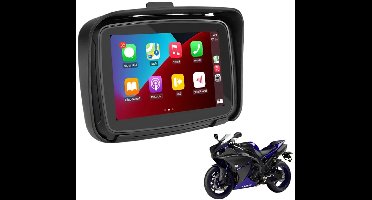 GPS Navigator Motorfiets – Motorfiets GPS Navigatie – Motorfiets CarPlay Scherm – Android Auto Motorfiets – Waterdichte Motor GPS Display – 5 Inch IPS Touchscreen – Draadloze CarPlay & Android Auto