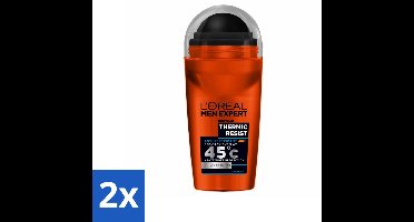2 x L'Oréal Men Expert Deodorant Roller Thermic Resist 50 ml - Deodorant Voor Mannen - Thermische Bescherming - Anti-transpirant - Zweetbestrijding - Droge Oksels