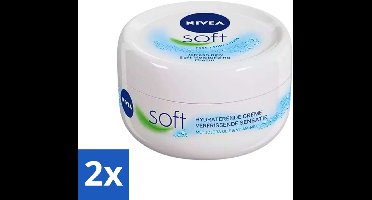 2 x Nivea - Soft Intensive Moisturizing Cream - Face, Body and Hands - 200 ml - Hydratatie - Gezichtscreme - Handcrème - Bodylotion - Vitamine E