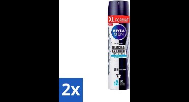 2 x Nivea - Deospray - Men - Invisible Black & White Active - 250 ml - Deodorant Spray - Anti-vlekken - Zweetbescherming - Huidvriendelijk - 48 Uur Bescherming
