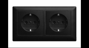 Busch-Jaeger - Stopcontact - Inbouw Wandcontactdoos Set 2 Mat zwart