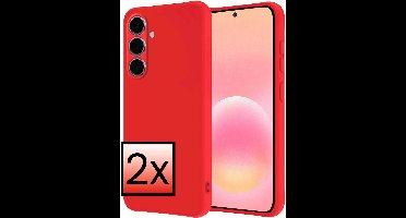 Hoesje - 2 Stuks - Geschikt voor Samsung Galaxy A57 - Sterk & Shockproof - Case Siliconen - Back Cover - Telefoon Hoes - Rood