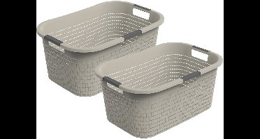 Rotho Country wasmand - set van 2 - 40 ltr - Beige
