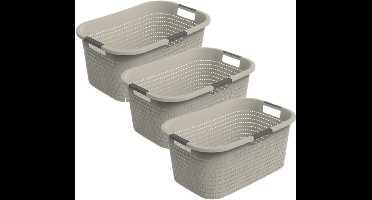 Rotho Country - 3-delige set wasmanden 40 l - kunststof- BPA-vrij - Beige