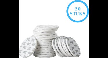 3M Plakstrips Rond - Dubbelzijdig Tape - Plakstrips Dubbelzijdig - 3M Tape - 5 CM - 20 Pack - Lichte Objecten