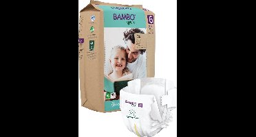 Bambo Nature Luiers Maat 6 - 16 tot 30 kg - 20 Stuks - Milieuvriendelijke Baby Luiers - Huidvriendelijk en Ademend - Hoge Absorptie en Lekbescherming - Zacht Comfort voor Actieve Peuters - Duurzame Keuze voor Dag en Nacht