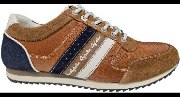 Australian Camaro T41 Tan Blue Beige Sneakers Leer en Suede Heren - Bruin/Blauw - 39