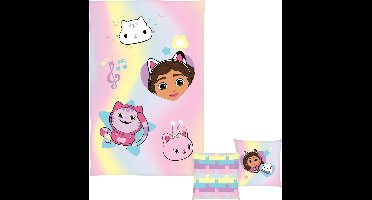 Gabby´s Dollhouse Plaid met kussen (Roze/geel)